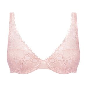 CHANTELLE FRANCE DAY TO NIGHT PLUNGE BRA ELEGANT ROMANTIC LOUNGEWEAR Pink 32 C